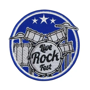 ap65★Schlagzeug Aufnäher aufbügeln Bügel Bild Flicken Rock Patch 8,5 x 8,5 cm - Bild 1 von 9