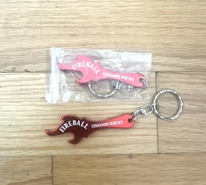 2 portachiavi apribottiglie rosso Fireball cannella whisky - Foto 1 di 1