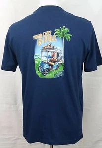 Nueva camiseta de golf Tommy Bahama Your Cart Is Full para hombre pequeña azul marino M7 - Imagen 1 de 8