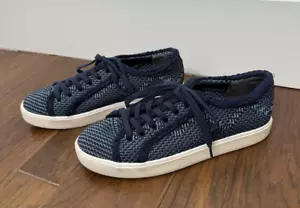 Sneakers Sam Edelman donna 8M Elena treccia bordata maglia blu stringate grosse - Foto 1 di 8