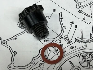 AERMACCHI HARLEY 26474-65P FILLER PLUG & GSKT 1965-1972 M50, M65, MC65 SHORTSTER - Picture 1 of 1