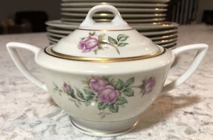 RARE Royal Cathay Classic Rose Ivory Pink Roses Sugar Bowl With Lid - Picture 1 of 8