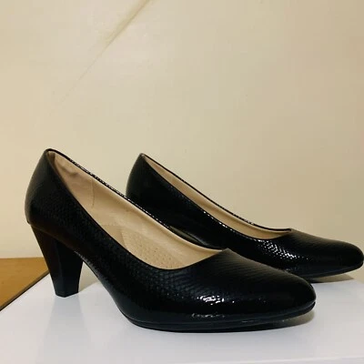 Bare ловушки черный патент комфорта насосы каблуки туфли женский размер 10 Exc Cond - Изображение 1 из 4