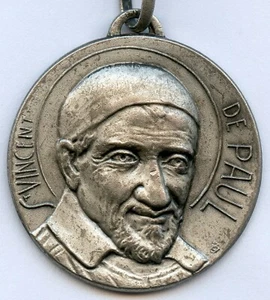 France Religious St. Vincent de Paul Medal Pendant 31mm 12gr !!! - Picture 1 of 3