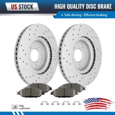 Front Drilled Brake Rotors Pads For Nissan Pathfinder Murano INFINITI QX60 JX35 - Image 1 of 4