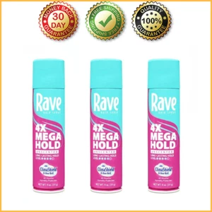 Rave 4X Mega Hold Hair Spray, All-Weather with Vitamin-Rich Formula, 11 oz, 3 PK - Picture 1 of 12