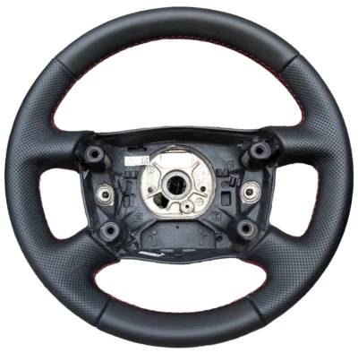 Volante in PELLE NUOVO per AUDI A4 B6 A6 S6 A2 A3 2000-2006 punto rosso Foto 1 de 4