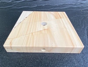NEW-OLD STOCK: 6" Quadratischer Teakholz Marmor Lampenfuß mit Drahtlampenteil - Bild 1 von 6