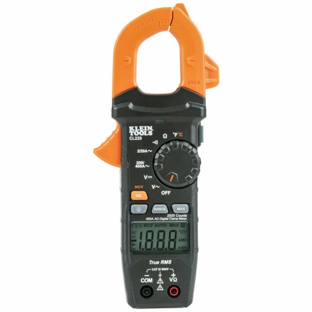 Klein Tools AC Auto-Ranging 400Amp Digital Clamp Meter with Temperature