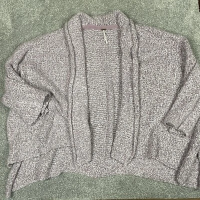 Свитер женский Free People S УВЕЛИЧЕННЫЙ с боковыми прорезями открытый передний кардиган вязаный б/у в отличном состоянии - Изображение 1 из 4