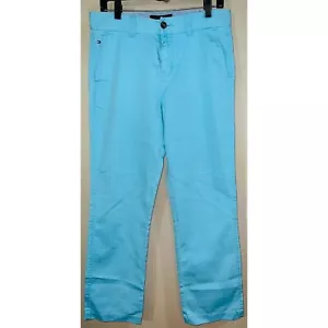 Pantaloni da donna blu chiaro Tommy Hilfiger misto cotone taglia 20 - Foto 1 di 3