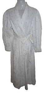CRABTREE & EVELYN White Long Sleeve Pure Cotton Robe Dressing Gown Size Medium M - Picture 1 of 5