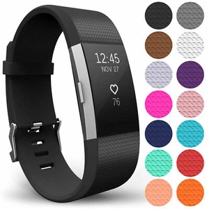 For Fitbit Charge 2 Strap Replacement Silicone Wristband Band Watch Wrist Straps - Picture 1 of 27