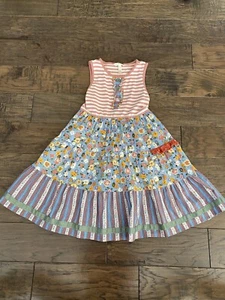 Matilda Jane Heart to Heart World of Wonder Mixed Print Tiered Dress GirlsSize 8 - Picture 1 of 6