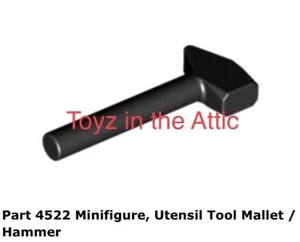 Lego 1x 4522 Black Minifigure, Utensil Tool Mallet / Hammer 6848 - Picture 1 of 1