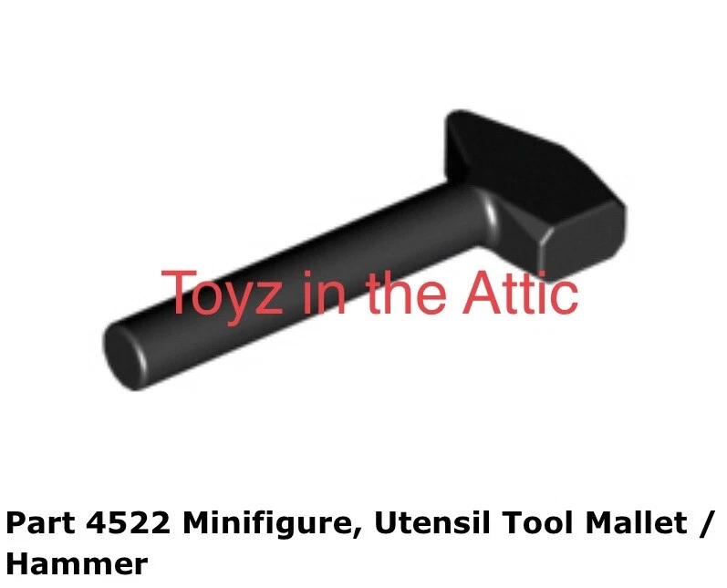 Lego 1x 4522 Black Minifigure, Utensil Tool Mallet / Hammer 6848 - Image 1 of 1