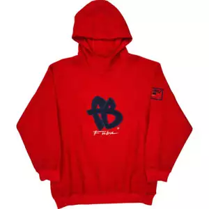 Felpa con cappuccio rossa con logo Fubu 14 anni - Large - Poliestere rosso - Foto 1 di 4