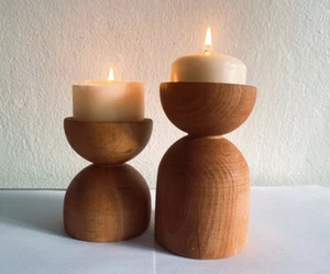 HANDMADE Candle Holder Set - Candlestick Holder - Wedding Decor Engagement Gift - Picture 1 of 4