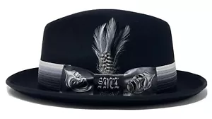 Freddy Negrete Australian Wool Felt Black Lowrider Fedora Hat Smile Now CL Mens - Picture 1 of 5