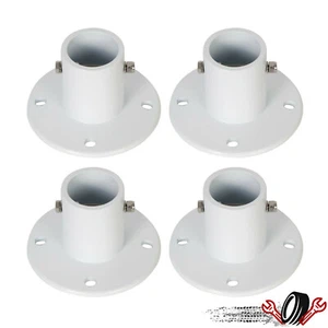 Set of 4 In-ground Swimming Pool Aluminum Deck Flanges For Slide-4 Pack - Picture 1 of 12