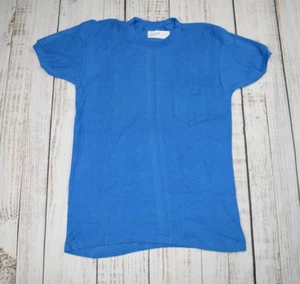 TRUE VTG 40S 50S TERRY CLOTH T-SHIRT TEE SURF BEACH BLUE MENS AMBASSADOR L - Picture 1 of 7
