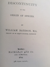 MATERIALS FOR STUDY VARIATION DISCONTINUITY ORIGIN SPECIES genetics Darwin 1894