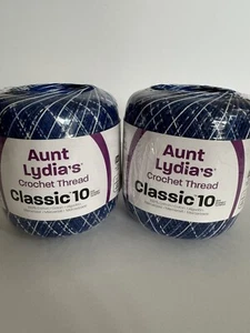 Aunt Lydia's Classic Cotton Crochet Thread Size 10~Lot Of 2~Shaded Blues - Picture 1 of 4