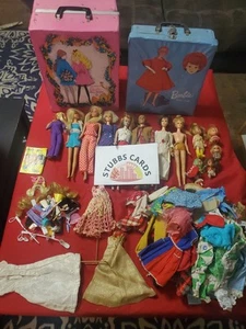 Vintage 1963 Barbie Case 1968 BARBIE TRUNK W/ 14 1960'S BARBIE DOLLS W/ ACCESS. - Picture 1 of 23