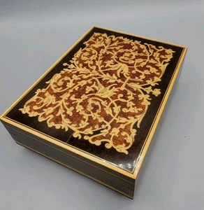 Vintage MAPSA Intarsien Holz lackiert Schmuck Spieluhr MARIA MARIE Schweizer Uhrwerk  - Bild 1 von 9