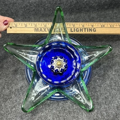 Handmade Starfish Flower Glass Garden Art Beautiful Blue & Green Yard Art - Image 1 of 4