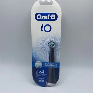 Oral-B iO Ultimate Clean Electric Toothbrush Head, Genuine Pack of 4 Black - Picture 1 of 5