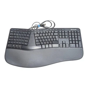Microsoft Ergonomic Keyboard 1878 Wired USB 2.0 Black Tested Working Good Cond - Picture 1 of 7