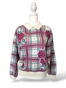 Suéter Tejido Rosa Cricket Lane Años 90 De Colección Mediano Floral CottageCore Fairy Kei - Imagen 1 de 20