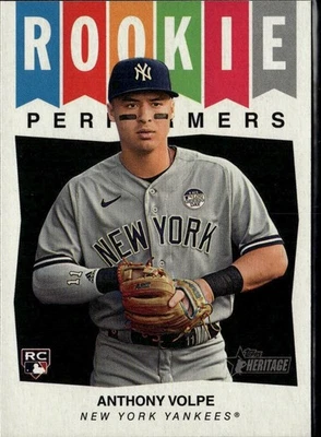 2023 Topps Heritage #RP-7 Anthony Volpe Rookie Performers - Image 1 of 2