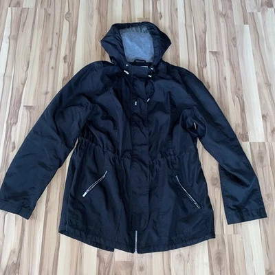 Ava and Viv Black Hooded Jacket Windbreaker Size X - Image 1 of 4