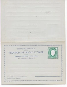 double post card, Provincia de Macau e Timor - Picture 1 of 2