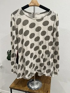 Magnolia Pearl Cotton Polka Dot Long sleeve Top OS (item B16.2) - Picture 1 of 9