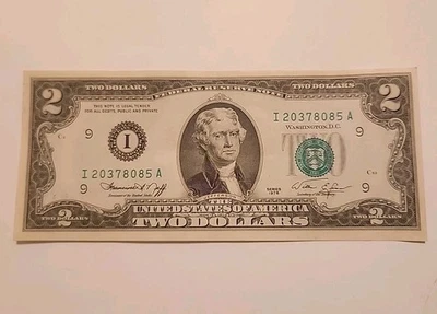 1976 $2 Two Dollar Bicentennial Bill Federal Reserve Note   - Image 1 of 4