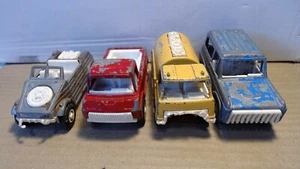 1969-1970 lot of 4 Tootsie Toys - Bronco, Tanker, Kusel wagen, Pickup Truck -USA - Picture 1 of 6