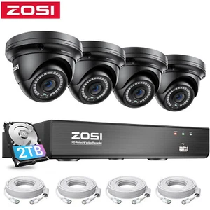 ZOSI 4K 8CH NVR POE Security  5MP Camera System IP Human Detection Audio Outdoor - Picture 1 of 9