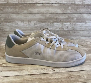 Lacoste Shoes Mens Size 12 Tan White Suede Masters 120 Lace Up Casual Sneakers - Picture 1 of 11