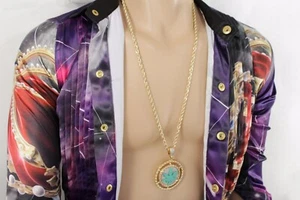 Men Fashion Necklace Gold Metal Chain Leaf Charm Pendant Marijuana Jewelry - Picture 1 of 9