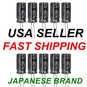 10X 1000UF 25V 1000MF 25V RADIAL CAPACITOR ALUM CAP (REPLACING FOR 16V 10V 6.3V - Picture 1 of 1