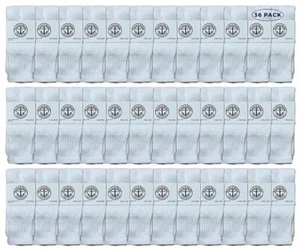 36 PK of Yacht & Smith Wholesale Kids Tube Socks, (6-8 White) - Boys Crew Sock - Picture 1 of 4