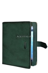 Cover Case Stand iPAD 2 3 & 4 Green Wax Lambskin Luxury Real Genuine Leather - Picture 1 of 9