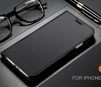 Leather Book Wallet Stand Case For iPhone 14 13 12 11 X XR 7 8 SE Premium Cover - Image 1 of 4