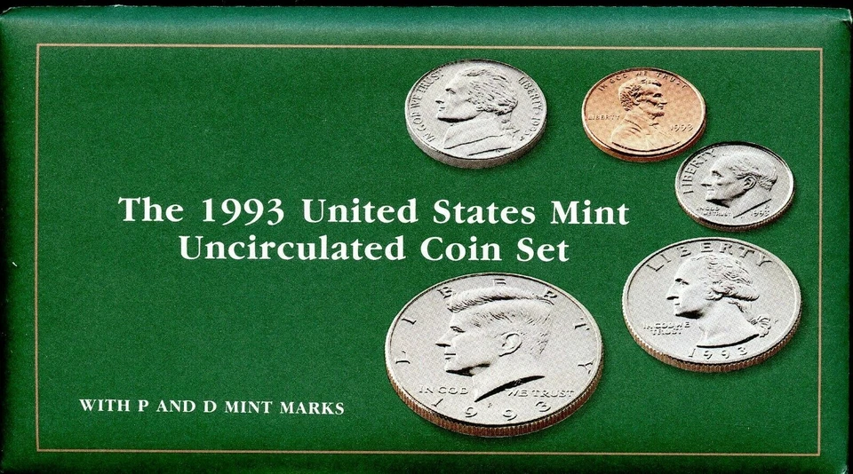 1993-P-D US Mint Set 10 Coins CLAD 21htt0515 - Image 1 of 4