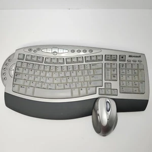 Microsoft Wireless Comfort Keyboard 1.0A Model 1045 Wireless Laser Mouse 6000 - Picture 1 of 7