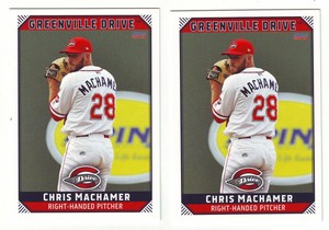 2019 Choice Greenville Drive Chris Machamer #15 - 2 Card Lot - Boston Red Sox