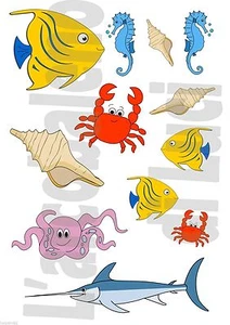 12 ADESIVI WINDOW STICKERS FINESTRA PESCI ACQUARIO FISH AQUARIUS FINESTRE VETRI - Picture 1 of 1